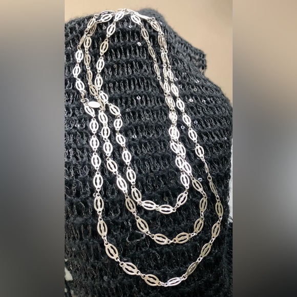 Park Lane Silver Tone Floral Embossed Chain Necklace - Picture 4 of 8